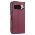 For Google Pixel 9 Pro XL Ring Buckle Rhombic Leather Phone Case(Red) - 3