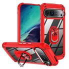 For Google Pixel 9 Pro XL TPU + PC Lens Protection Phone Case with Ring Holder(Red) - 1