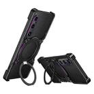 For Sony Xperia 1 V Mechanical Arm Borderless MagSafe Holder Metal Phone Case(Black Purple) - 1