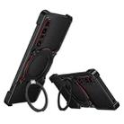 For Sony Xperia 1 VII Mechanical Arm Borderless MagSafe Holder Metal Phone Case(Black Red) - 1