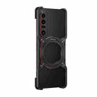 For Sony Xperia 1 VII Mechanical Arm Borderless MagSafe Holder Metal Phone Case(Black Red) - 2