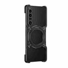 For Sony Xperia 1 VII Mechanical Arm Borderless MagSafe Holder Metal Phone Case(Black Silver) - 2