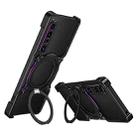 For Sony Xperia 1 VII Mechanical Arm Borderless MagSafe Holder Metal Phone Case(Black Purple) - 1
