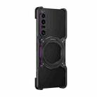 For Sony Xperia 1 VII Mechanical Arm Borderless MagSafe Holder Metal Phone Case(Black Purple) - 2