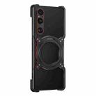 For Sony Xperia 1 VI Mechanical Arm Borderless MagSafe Holder Metal Phone Case(Black Red) - 2