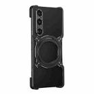For Sony Xperia 1 VI Mechanical Arm Borderless MagSafe Holder Metal Phone Case(Black Silver) - 2