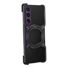 For Sony Xperia 1 VI Mechanical Arm Borderless MagSafe Holder Metal Phone Case(Black Purple) - 2