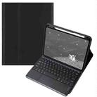 For Infinix Xpad 11 inch Candy Color Square Keys Bluetooth Keyboard Leather Case with Touchpad(Black) - 1