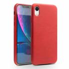 For iPhone XR QIALINO Shockproof Cowhide Leather Protective Case(Red) - 1