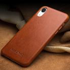 For iPhone XR QIALINO Shockproof Cowhide Leather Protective Case(Coffee) - 2