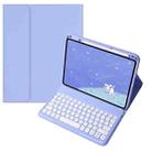 For Infinix Xpad 11 inch Candy Color Round Keys Bluetooth Keyboard Leather Case(Light Purple) - 1