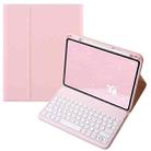 For Infinix Xpad 11 inch Candy Color Round Keys Bluetooth Keyboard Leather Case(Pink) - 1