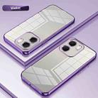 For OPPO A5x 5G Global Transparent Plating Fine Hole Phone Case(Purple) - 2