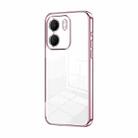 For OPPO A5x 5G Global Transparent Plating Fine Hole Phone Case(Pink) - 1