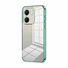 For OPPO A5x 5G Global Transparent Plating Fine Hole Phone Case(Green) - 1