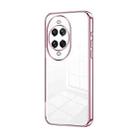 For Huawei nova 14 Ultra Transparent Plating Fine Hole Phone Case(Pink) - 1