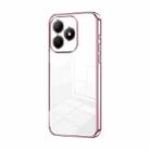 For Huawei Hi Enjoy 80s Transparent Plating Fine Hole Phone Case(Pink) - 1