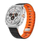 For Samsung Galaxy Watch Ultra 47mm Magnetic Silicone Watch Band(Black Orange+Silver) - 1