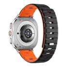 For Samsung Galaxy Watch Ultra 47mm Magnetic Silicone Watch Band(Black Orange+Silver) - 2