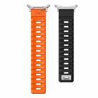 For Samsung Galaxy Watch Ultra 47mm Magnetic Silicone Watch Band(Black Orange+Silver) - 3