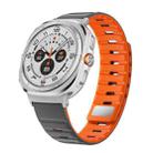 For Samsung Galaxy Watch Ultra 47mm Magnetic Silicone Watch Band(Grey Orange+Silver) - 1