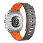 For Samsung Galaxy Watch Ultra 47mm Magnetic Silicone Watch Band(Grey Orange+Silver) - 2