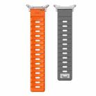 For Samsung Galaxy Watch Ultra 47mm Magnetic Silicone Watch Band(Grey Orange+Silver) - 3