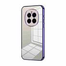 For Honor Magic7 Transparent Plating Fine Hole Phone Case(Purple) - 1