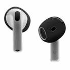 For AirPods 4 Ear Cap Soft Silicone Protective Case(Black) - 1