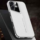 For iPhone 16 Carbon Fiber Texture PC Phone Case(White) - 1