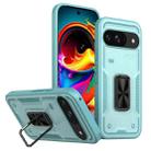 For Google Pixel 9 / 9 Pro Ring Holder PC Hybrid TPU Phone Case(Blue) - 1