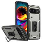 For Google Pixel 9 / 9 Pro Ring Holder PC Hybrid TPU Phone Case(Titanium Grey) - 1