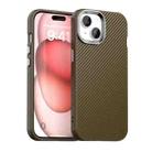 For iPhone 15 Carbon Fiber Series IMD Phone Case(Brown) - 1