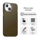 For iPhone 15 Carbon Fiber Series IMD Phone Case(Brown) - 2