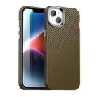 For iPhone 14 Plus Carbon Fiber Series IMD Phone Case(Brown) - 1