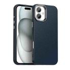 For iPhone 16 Carbon Fiber Series IMD Phone Case(Blue) - 1