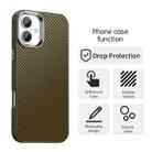 For iPhone 16 Carbon Fiber Series IMD Phone Case(Brown) - 2