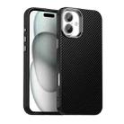 For iPhone 16 Plus Carbon Fiber Series IMD Phone Case(Black) - 1