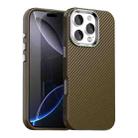 For iPhone 16 Pro Carbon Fiber Series IMD Phone Case(Brown) - 1