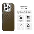 For iPhone 16 Pro Carbon Fiber Series IMD Phone Case(Brown) - 2