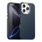 For iPhone 16 Pro Max Carbon Fiber Series IMD Phone Case(Blue) - 1