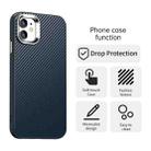 For iPhone 11 Carbon Fiber Series IMD Phone Case(Blue) - 2