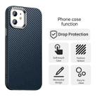 For iPhone 12 Carbon Fiber Series IMD Phone Case(Blue) - 2