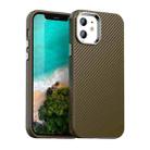 For iPhone 12 Carbon Fiber Series IMD Phone Case(Brown) - 1