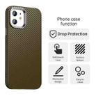 For iPhone 12 Carbon Fiber Series IMD Phone Case(Brown) - 2