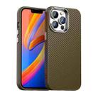 For iPhone 12 Pro Max Carbon Fiber Series IMD Phone Case(Brown) - 1