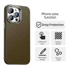 For iPhone 12 Pro Max Carbon Fiber Series IMD Phone Case(Brown) - 2