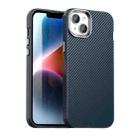 For iPhone 14 Carbon Fiber Series IMD Phone Case(Blue) - 1