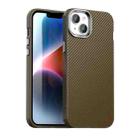 For iPhone 13 Carbon Fiber Series IMD Phone Case(Brown) - 1