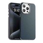 For iPhone 15 Pro Max Carbon Fiber Series IMD Phone Case(Blue) - 1